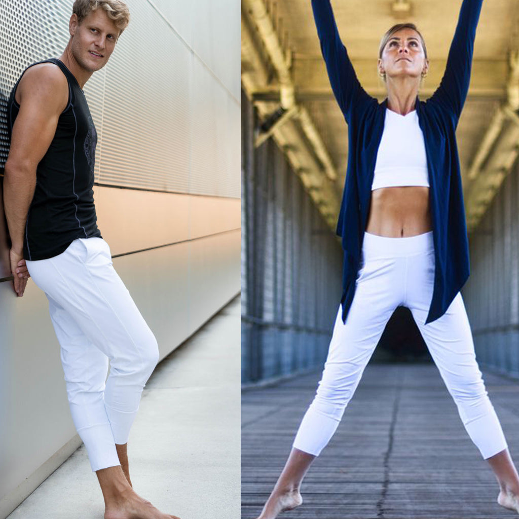 unisex Yoga Pant UMINA, white - Kamah Yoga and Style