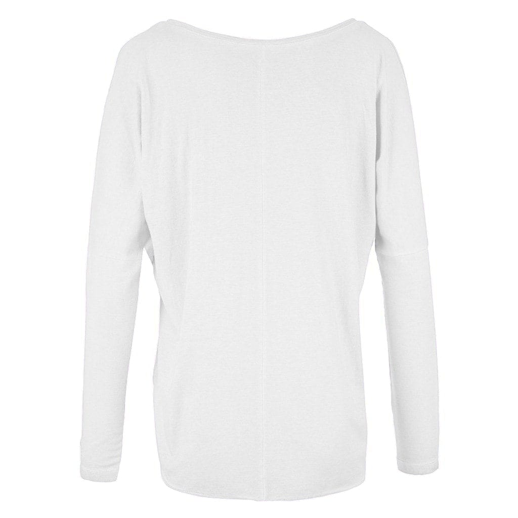 Shirt "VALERIE", white - Basic Langarmshirt, Rückansicht, kamah Yoga & Style
