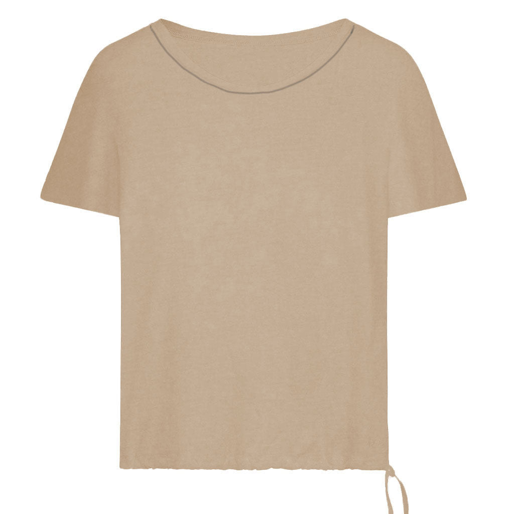 oversized T-Shirt AMINA mit Tunnelzug am Saum, individuell justierbar - Yoga T Shirt mit Tunnelzug AMINA  - tangerine - kamah yoga and style