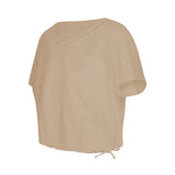 oversized T-Shirt AMINA mit Tunnelzug am Saum, individuell justierbar - Yoga T Shirt mit Tunnelzug AMINA  - tangerine - kamah yoga and style