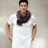 Scarf, sand - with snap pattern