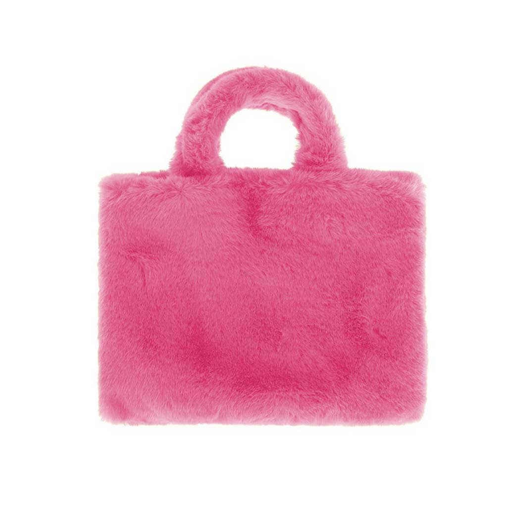 kleine Handtasche aus veganem Fell - verschiedene Farben  - flauschige Mini Bag aus veganem Pelz -  Farbe pink - kamah yoga and style
