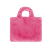 kleine Handtasche aus veganem Fell - verschiedene Farben  - flauschige Mini Bag aus veganem Pelz -  Farbe pink - kamah yoga and style