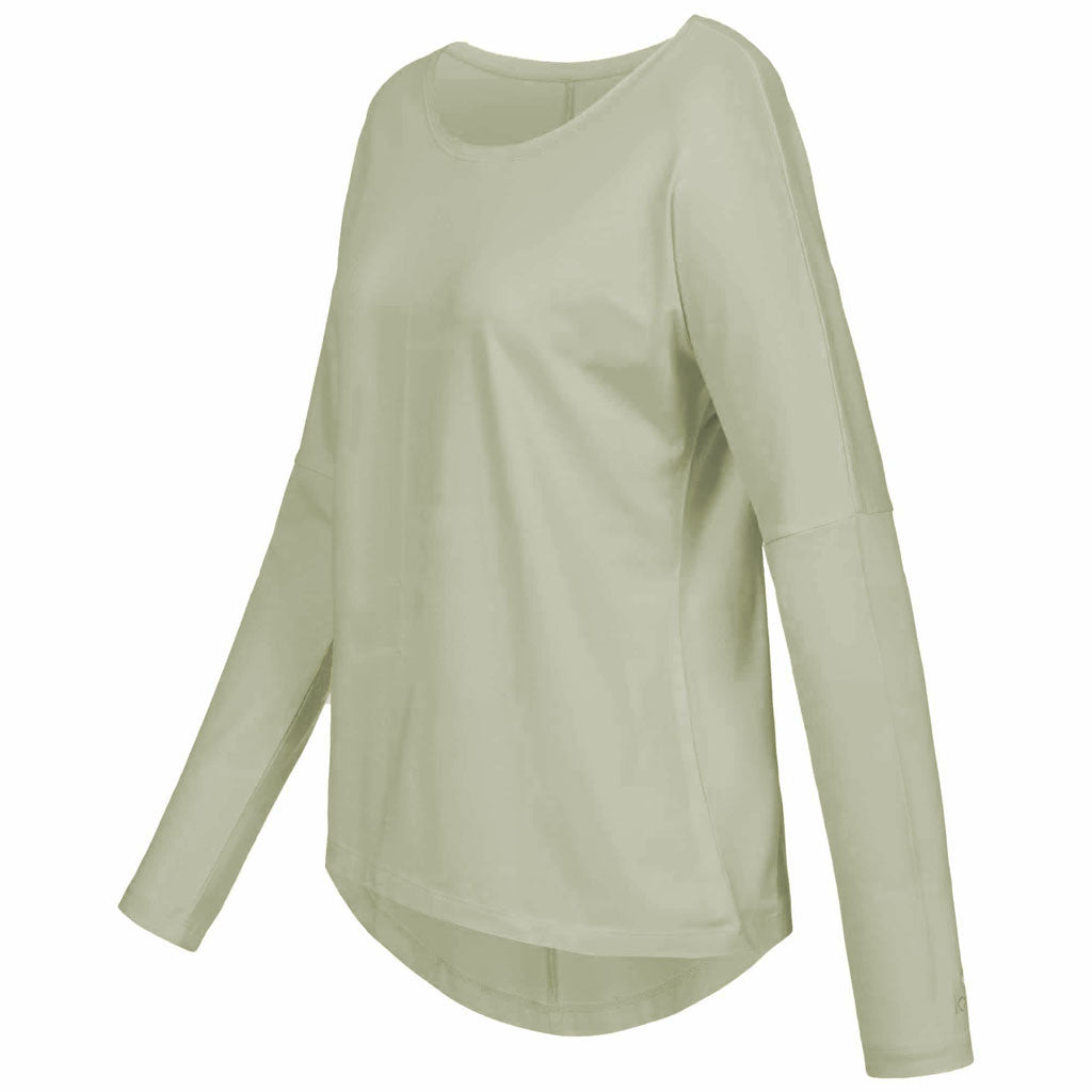 Shirt "VALERIE", reed - Basic Langarmshirt, Seitenansicht, kamah Yoga & Style