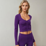  cropped Yoga Longsleeve ZENZI - Farbe lilac | kamah - Yoga Longsleeve ZENZI - Farbe lilac - kamah yoga and style