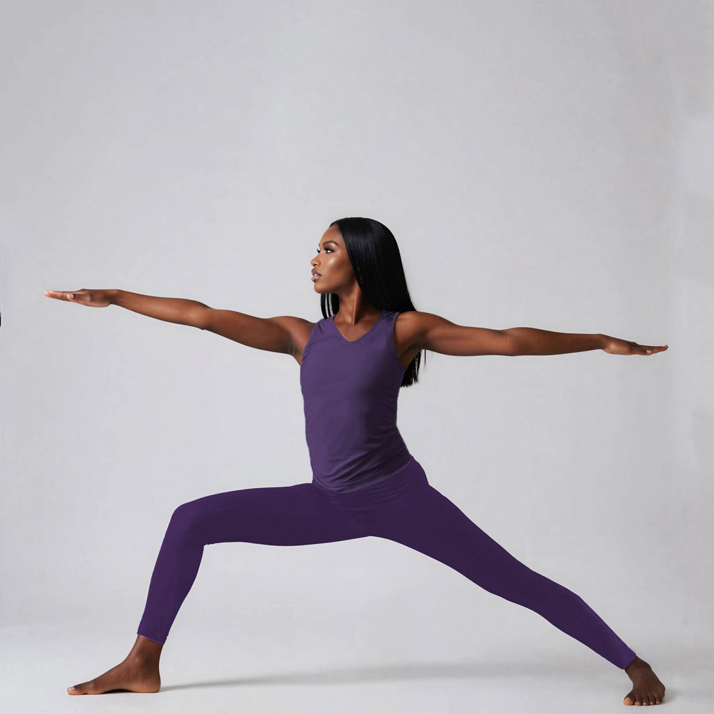 Yoga Leggings GOPA aus Bio-Cotton, mit elastischem Einsatz| kamah - Yoga Leggings GOPA, aus Bio-Cotton  - Farbe lilac - kamah yoga and style