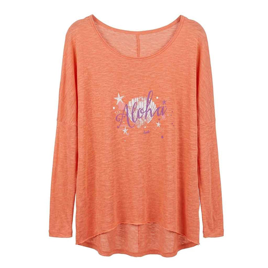 Lounge-Shirt "Melody Aloha", verschiedene Farben - Lässiges Langarmshirt mit Print