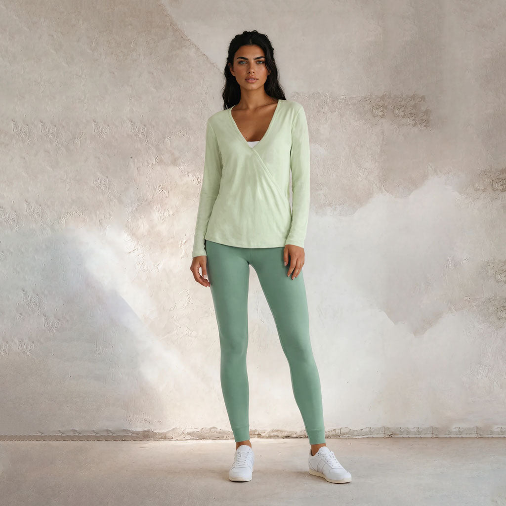 Leggings aus eco-Cotton, mit elastischem Einsatz - Yoga Leggings aus Eco-Cotton, GOPA - in verschiedenen Farben - kamah yoga and style