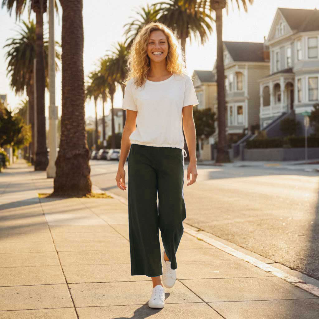 7/8 Yoga Culotte Pant, weite 7/8-Hose in verschiedenen Farben - 7/8 Yoga Hose WANDA mit variabler Saumweite - verschiedene Farben - kamah yoga and style