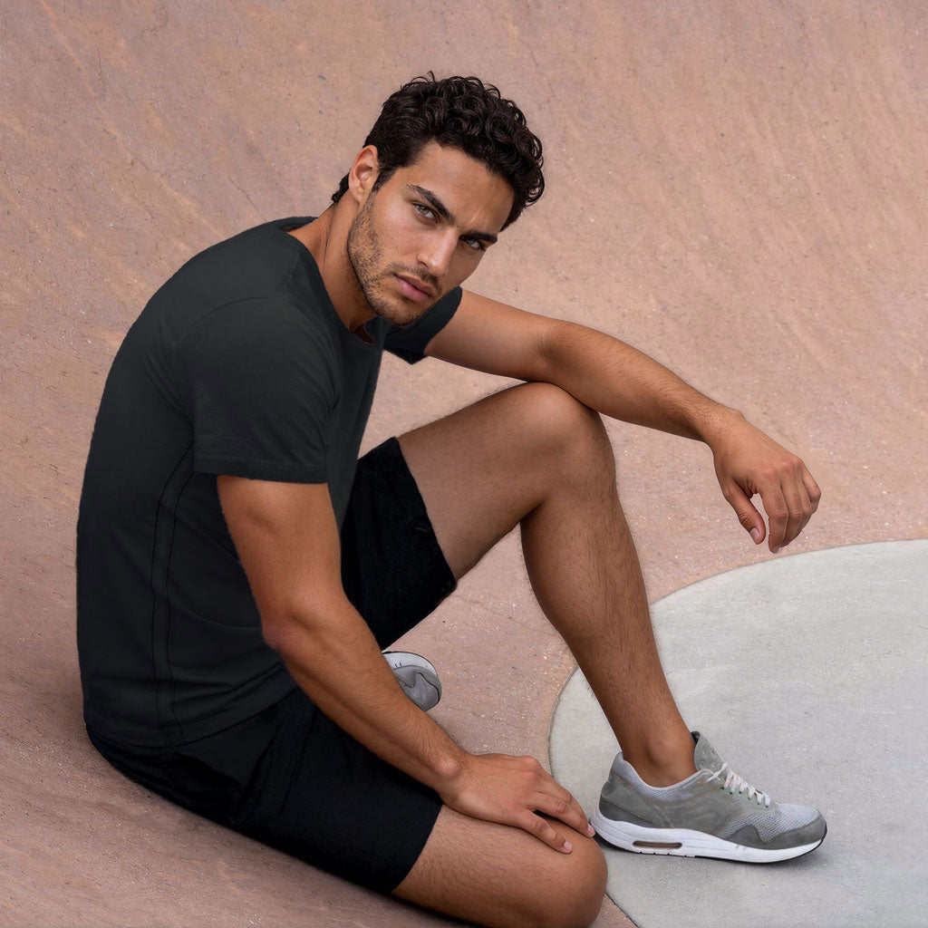 kurze Yoga Hose im Biker Stil für Männer, WILL-M    - kurze Yoga Hose im Biker Stil für Männer, WILL-M   - Farbe charcoal - kamah yoga and style