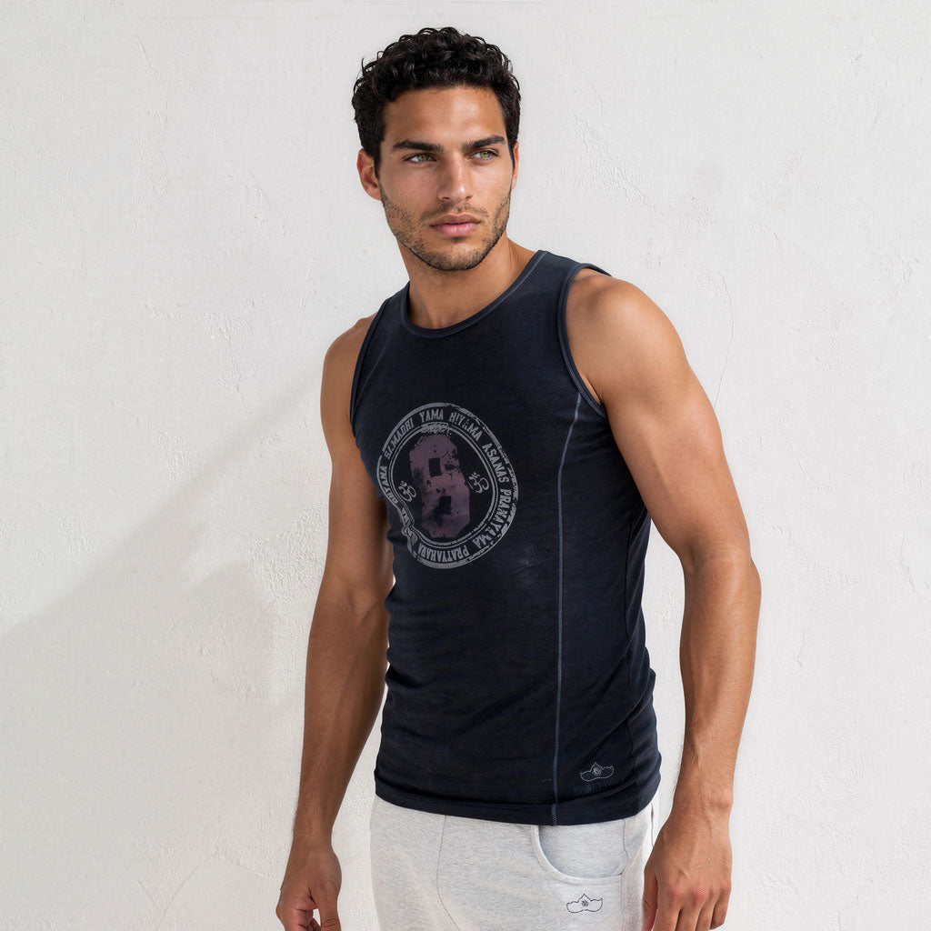 Yoga Tank Top TILL, Farbe nightblue | kamah - Yoga-Top "Till", nightblue - Herren-Shirt mit perfekter Passform - kamah yoga and style