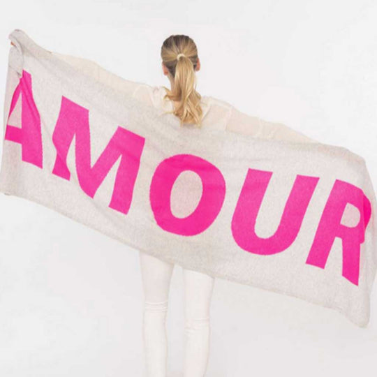 grosses Cashmere Plaid mit buntem Schriftzug- verschiedene Farben