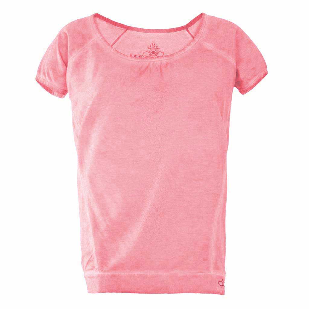 Kurzarm Yoga Shirt LASHANA, Farbe camelia, Stückfärbung, Top | kamah - Yoga-Shirt "Lashana", camelia - Supersoftes T-Shirt im Piece Dye - kamah yoga and style