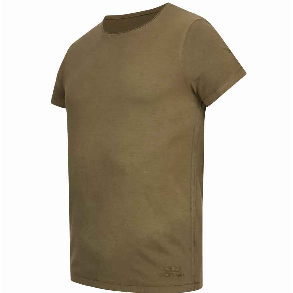unisex Herren Kurzarm T--Shirt SABU, col. Olive, piece dye –Kamah Yoga and Style