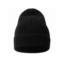 Ribstrick-Mütze aus Baumwoll-Viskose-Material, black, kamah Yoga & Style