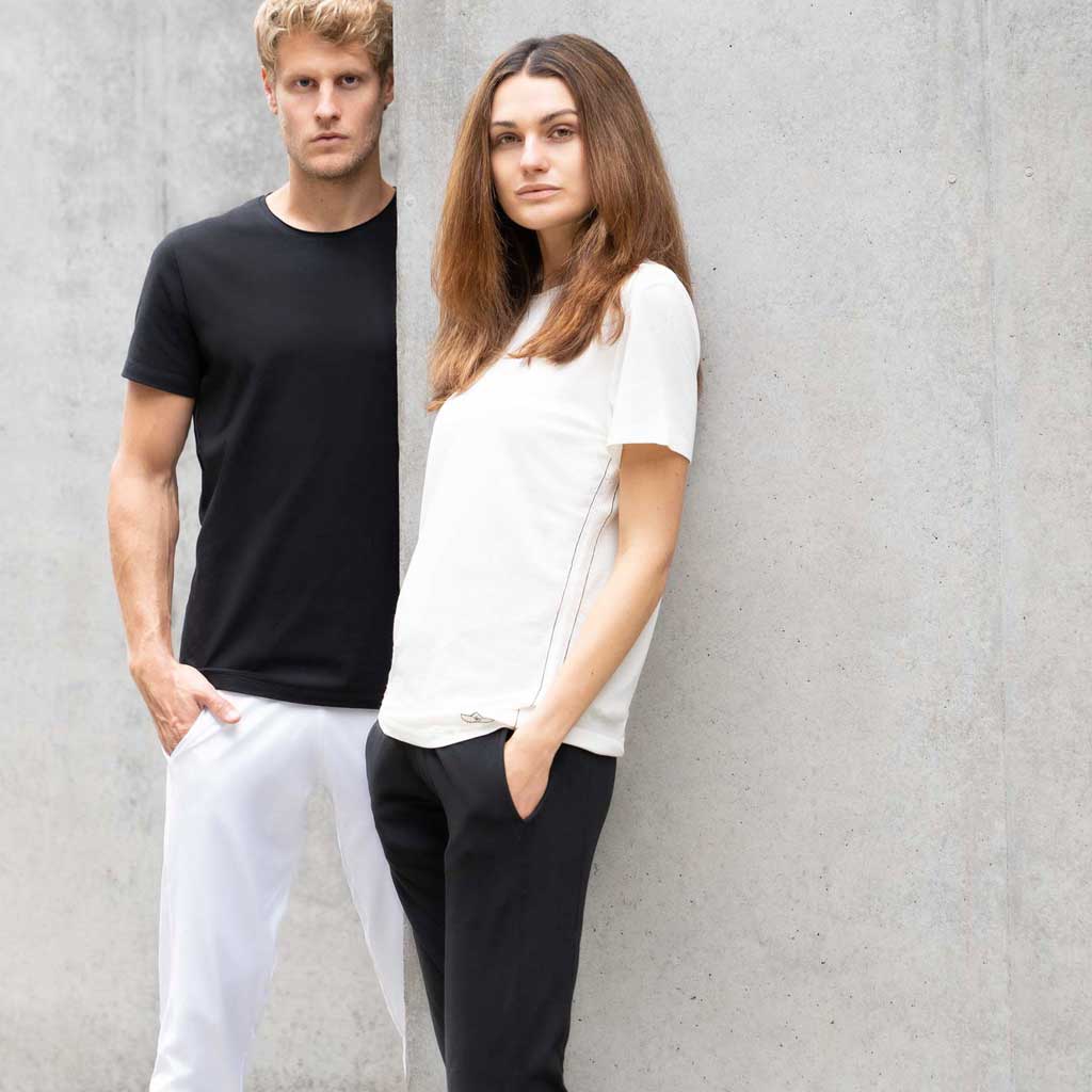 unisex Herren Kurzarm T--Shirt SABU, col. white –Kamah Yoga and Style