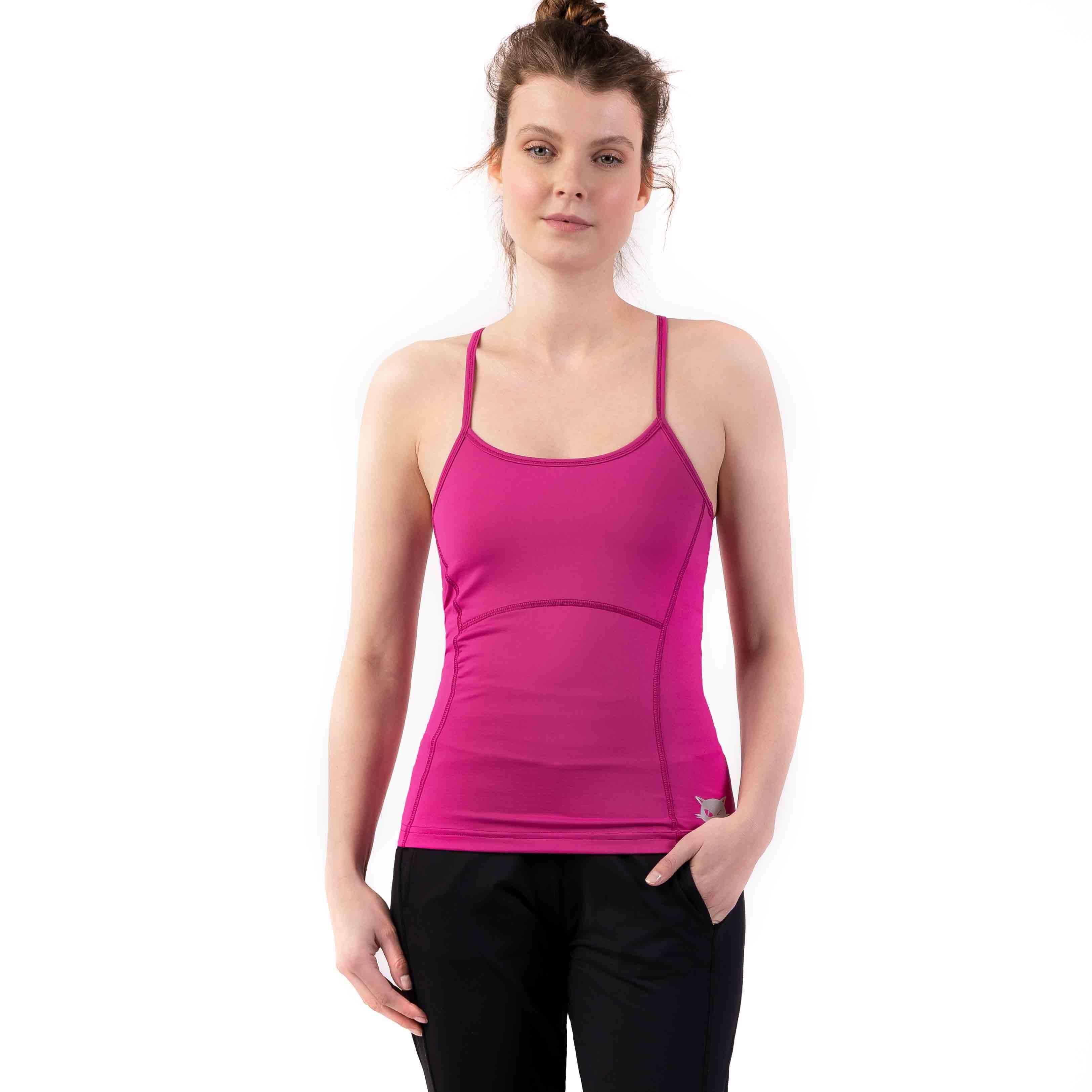 Yoga-Top "Prisca", fuchsia - Superactive Top aus recycletem Funktionsmaterial - Kamah Yoga and Style