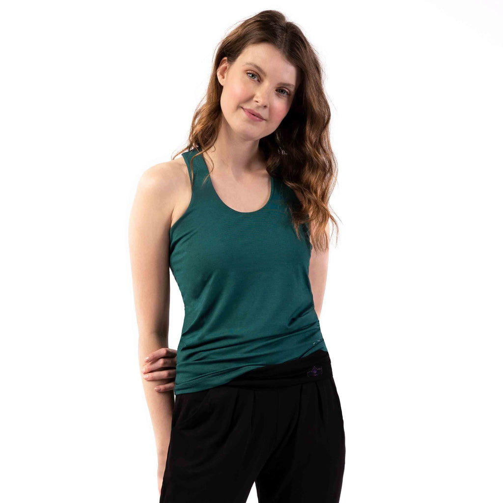 Yoga Top "Erin", ivy green, Supersoftes Basic Tanktop - Kamah Yoga and Style