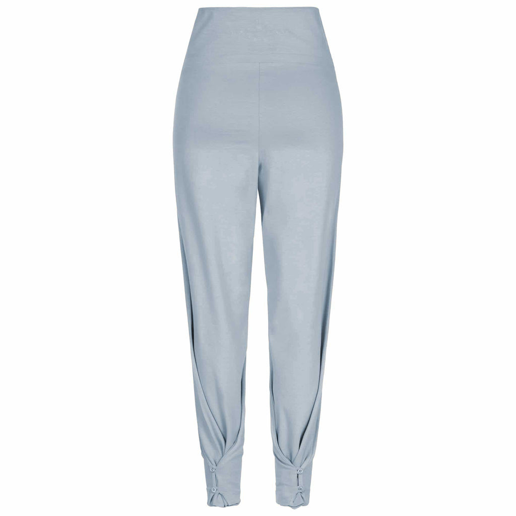 Lounge Pant "Zen", Blue Fog - Superweiche 7/8 Yoga Hose mit Umschlagbund, Rück