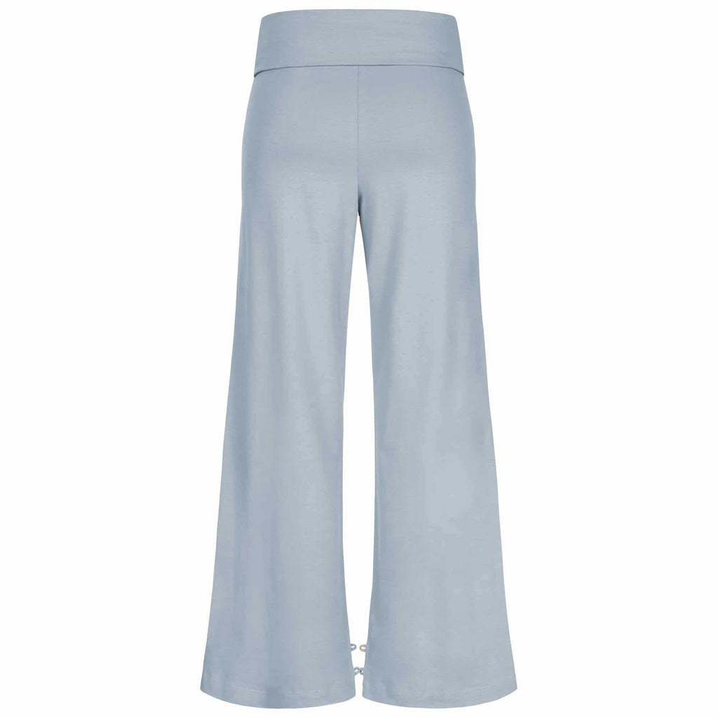Lounge Pant "Zen", Blue Fog - softe 7/8 Yoga Hose mit Umschlagbund, Rückansicht