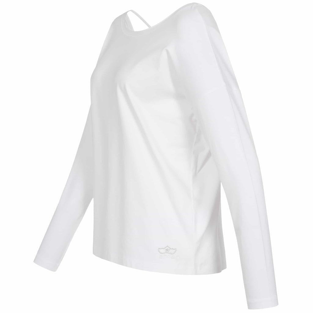 Langarmshirt  Xyla, white, lässiges Langarmshirt, kamah Yoga and Style, Seitenansicht