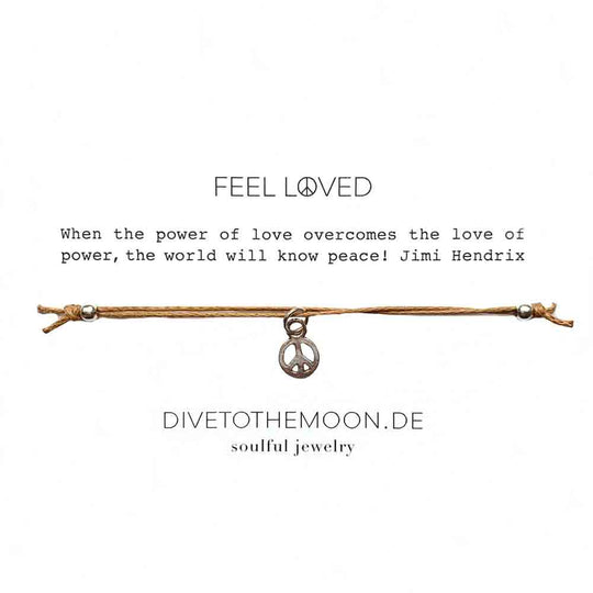 Freundschaftsband PEACE  mit  Anhänger aus Sterling Silber