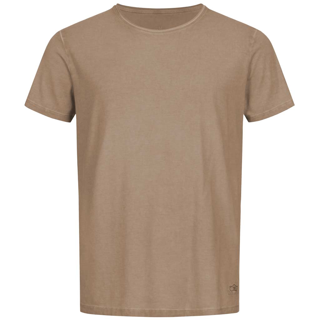 unisex Herren Kurzarm T--Shirt SABU, col. Nougat, piece dye –Kamah Yoga and Style