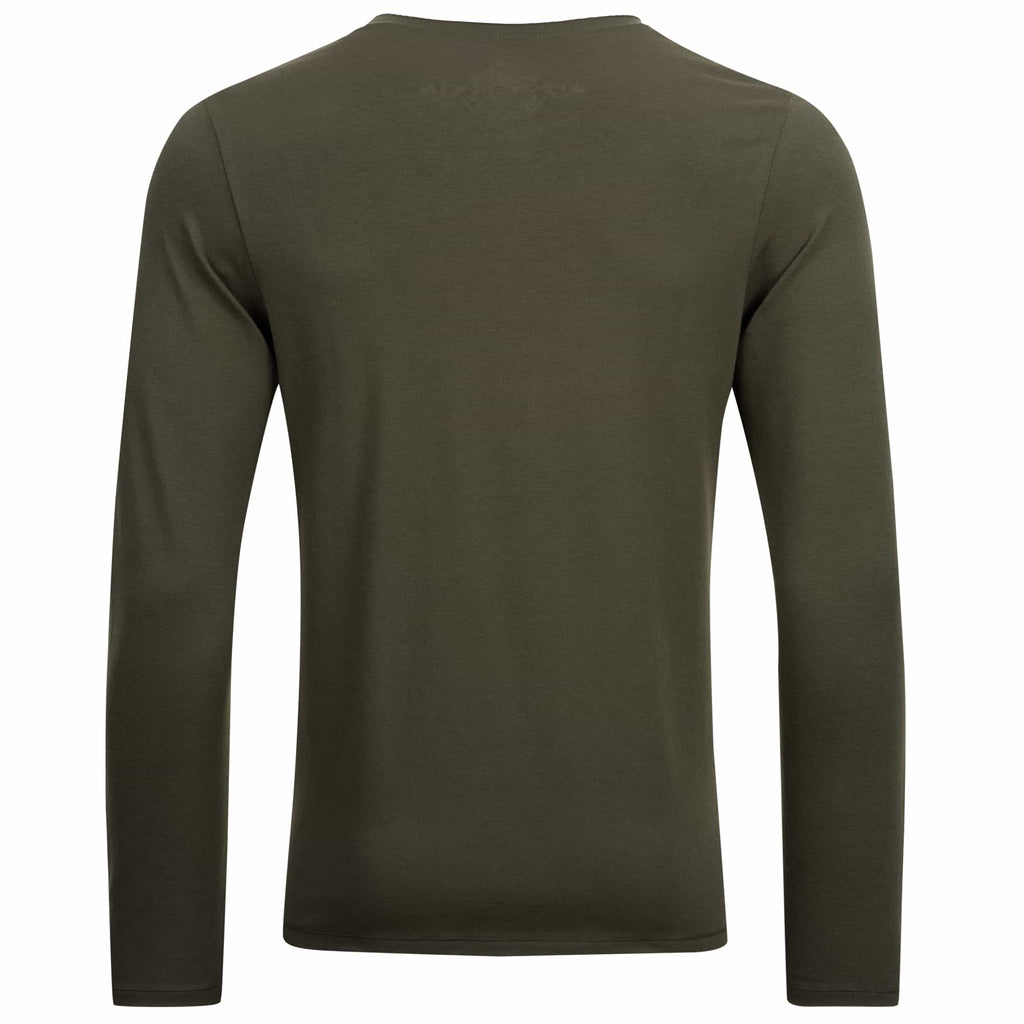 Lounge-Shirt "Simon", olive - Superbequemes Herren Langarmshirt, kamah Yoga & Style