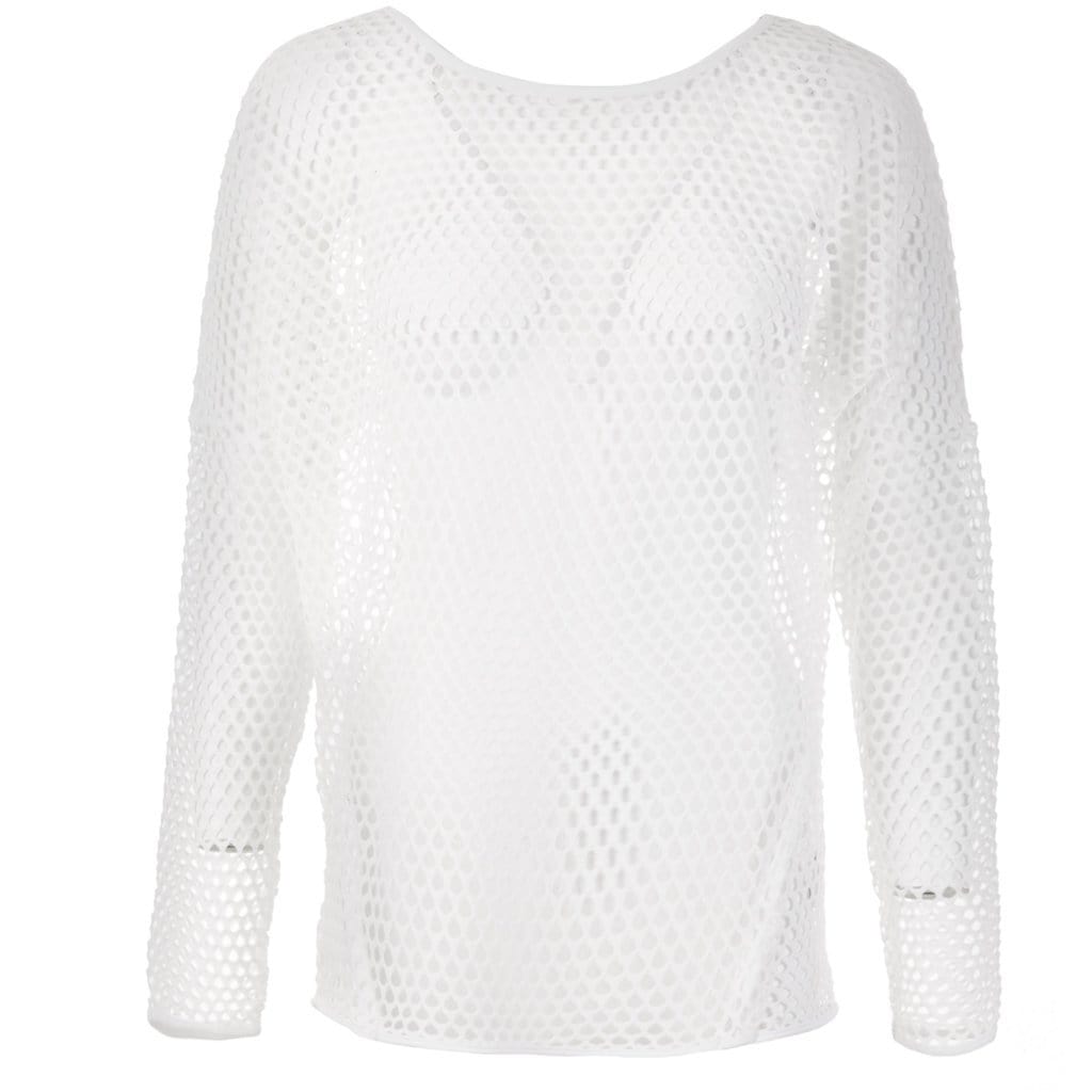 Yoga Longsleeve SUNGELA, one size Pullover aus Mesh Material - Farbe white 
I kamah Yoga and Style