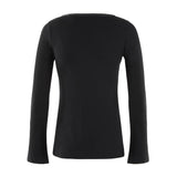 Yoga-Shirt "Tabea", black– Langarmshirt mit Trompetenärmeln - Kamah Yoga and Style