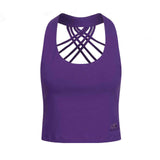 Yoga Top "XENIA", lilac - Bustier Top aus Bio-Baumwolle mit schönem Rückendetail, Frontansicht