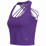 Yoga Top "XENIA", lilac - Bustier Top aus Bio-Baumwolle mit schönem Rückendetail, Seitenansicht