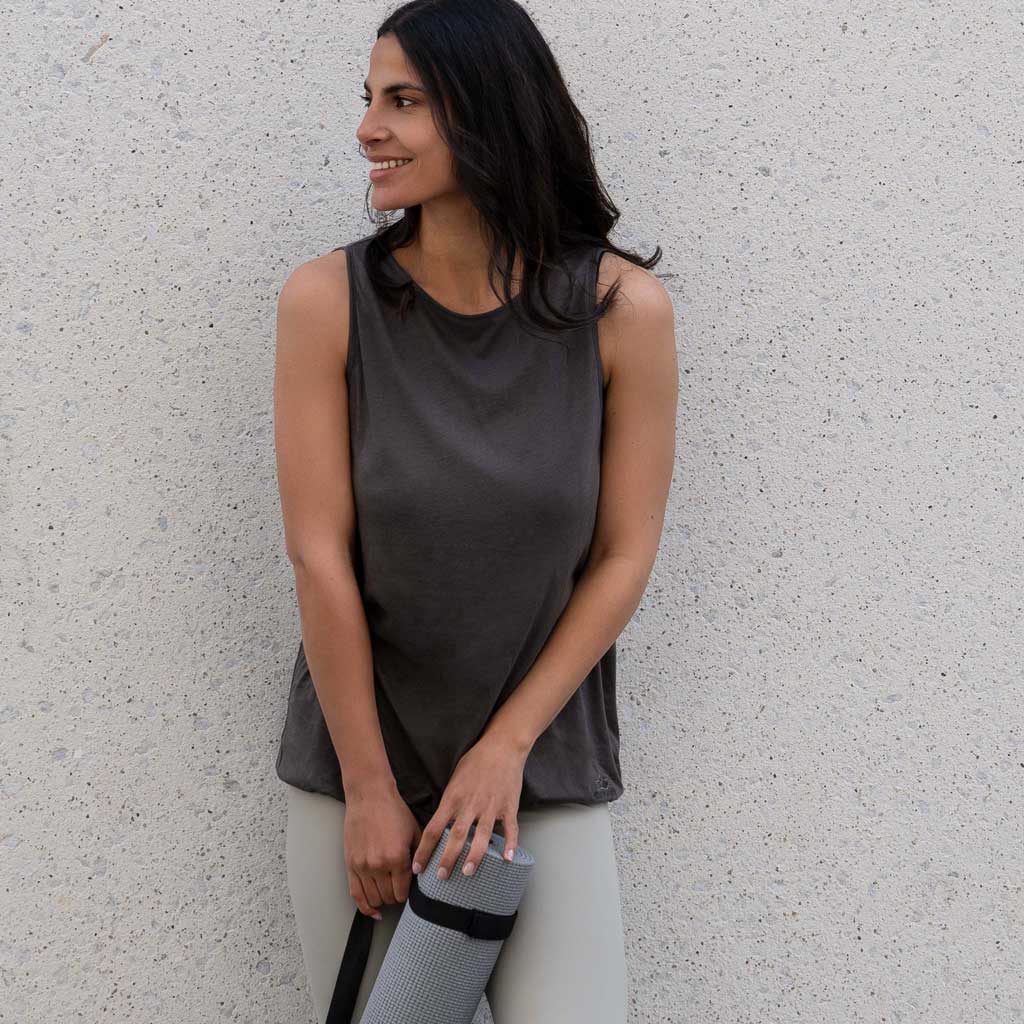 Yoga Top "Xiomara", olive - Tanktop mit elastischem Bund - Kamah Yoga and Style