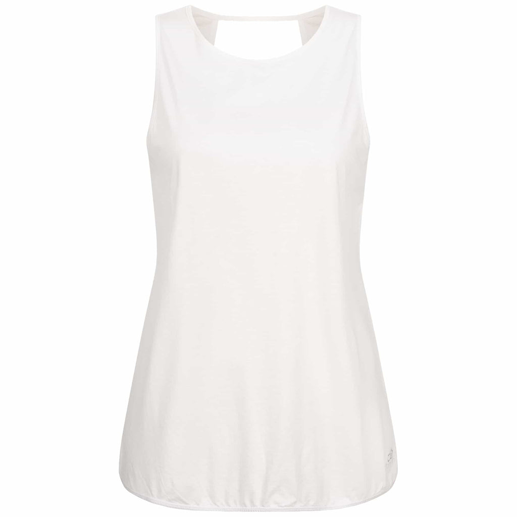 Yoga Tank Top XIOMARA, white - Tanktop mit lockerer Passform, tiefer Rückenausschnitt Vorderansicht