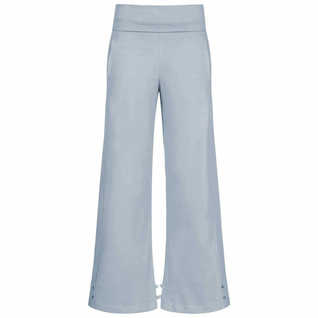 Lounge Pant "Zen", Blue Fog - softe 7/8 Yoga Hose mit Umschlagbund, Front
