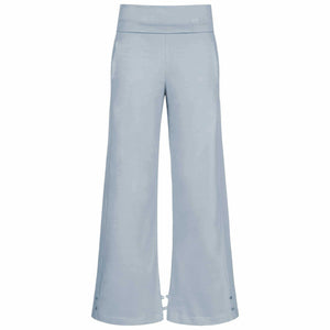Lounge Pant "Zen", Blue Fog - softe 7/8 Yoga Hose mit Umschlagbund, Front