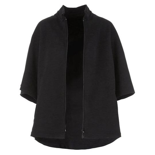 Samtweicher Poncho "Reese" in charcoal - Yogajacke Damen