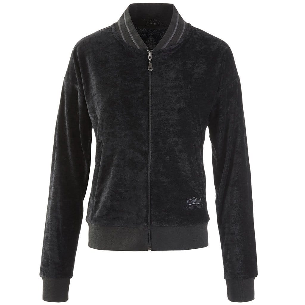 Zipper Jacke aus Samt "Tien" in charcoal - Kamah Yoga and Style
