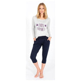 Langarmshirt MELODY "Choose Happiness", Farbe: stone | kamah - Lounge-Shirt "Melody", stone - Lässiges Langarmshirt mit Print - kamah yoga and style