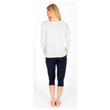 Langarmshirt MELODY "Choose Happiness", Farbe: stone | kamah - Lounge-Shirt "Melody", stone - Lässiges Langarmshirt mit Print - kamah yoga and style