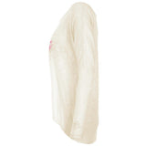 Langarmshirt MELODY, Farbe offwhite, Viskose, Leinen | kamah - Lounge-Shirt "Melody Aloha", offwhite - Lässiges Langarmshirt mit Print - kamah yoga and style
