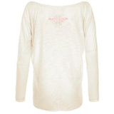 Langarmshirt MELODY, Farbe offwhite, Viskose, Leinen | kamah - Lounge-Shirt "Melody Aloha", offwhite - Lässiges Langarmshirt mit Print - kamah yoga and style