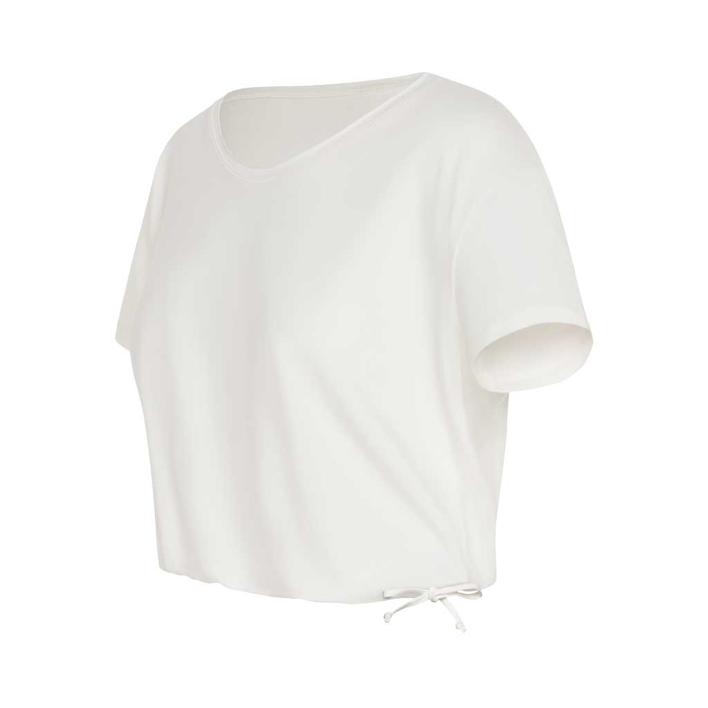 Yoga Shirt "Amina", white - weites T-Shirt mit Tunnelzug, side