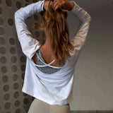 Langarmshirt  Xyla, white, lässiges Langarmshirt, kamah Yoga and Style, Rückansicht