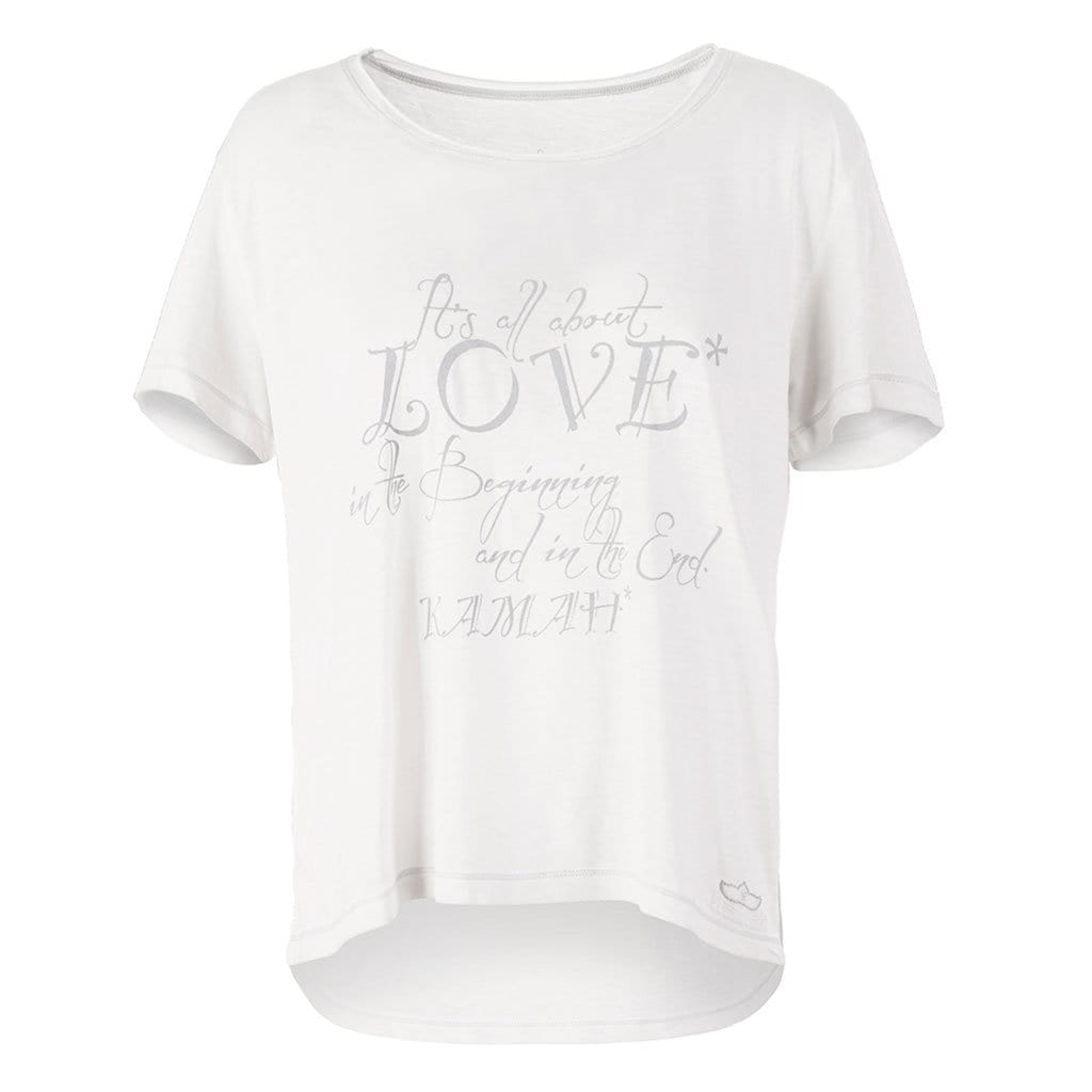 Yoga-Shirt SCARLET, white- T-Shirt aus schnelltrocknenden Naturfasern - Kamah Yoga and Style
