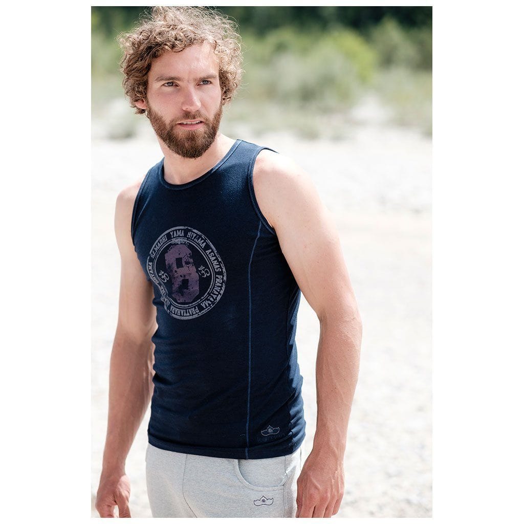 Yoga Tank Top TILL, Farbe nightblue | kamah - Yoga-Top "Till", nightblue - Herren-Shirt mit perfekter Passform - kamah yoga and style